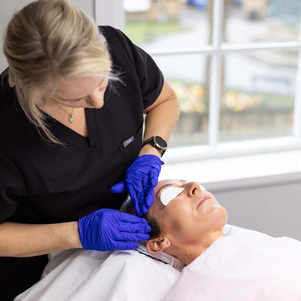 Beyoo patient having skin treatment in Lancaster